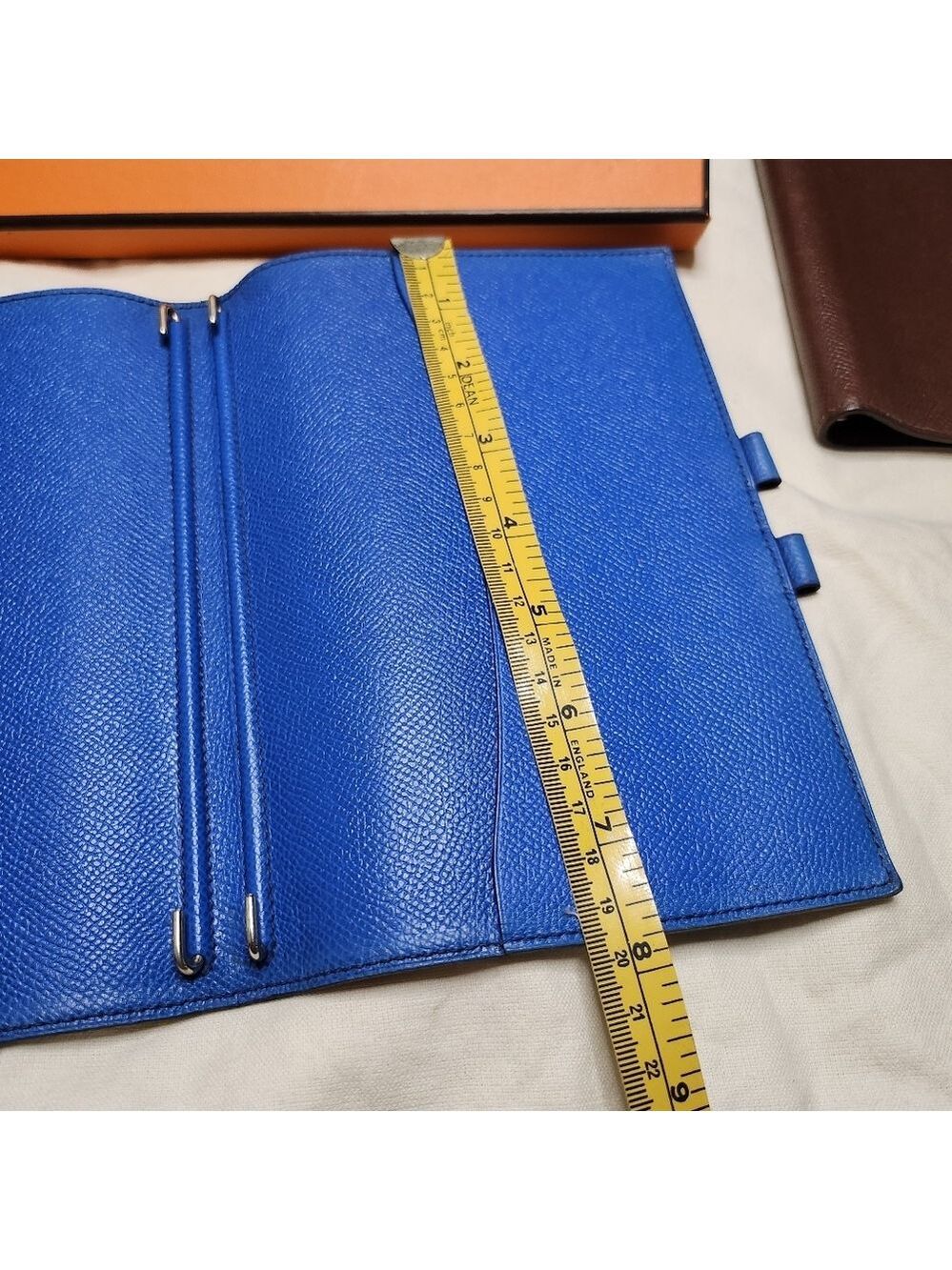 HERMES Agenda(BiG) PM Day Planner Notebook Cover Leather Blue - Picture 2 of 16